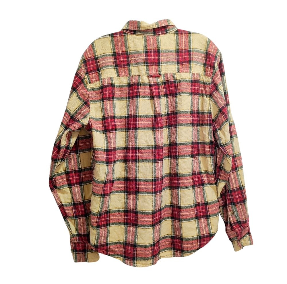 Woolrich Red & Tan Plaid Outdoor Hiking Fishing Flannel Casual Button Down Shirt - Picture 5 of 11
